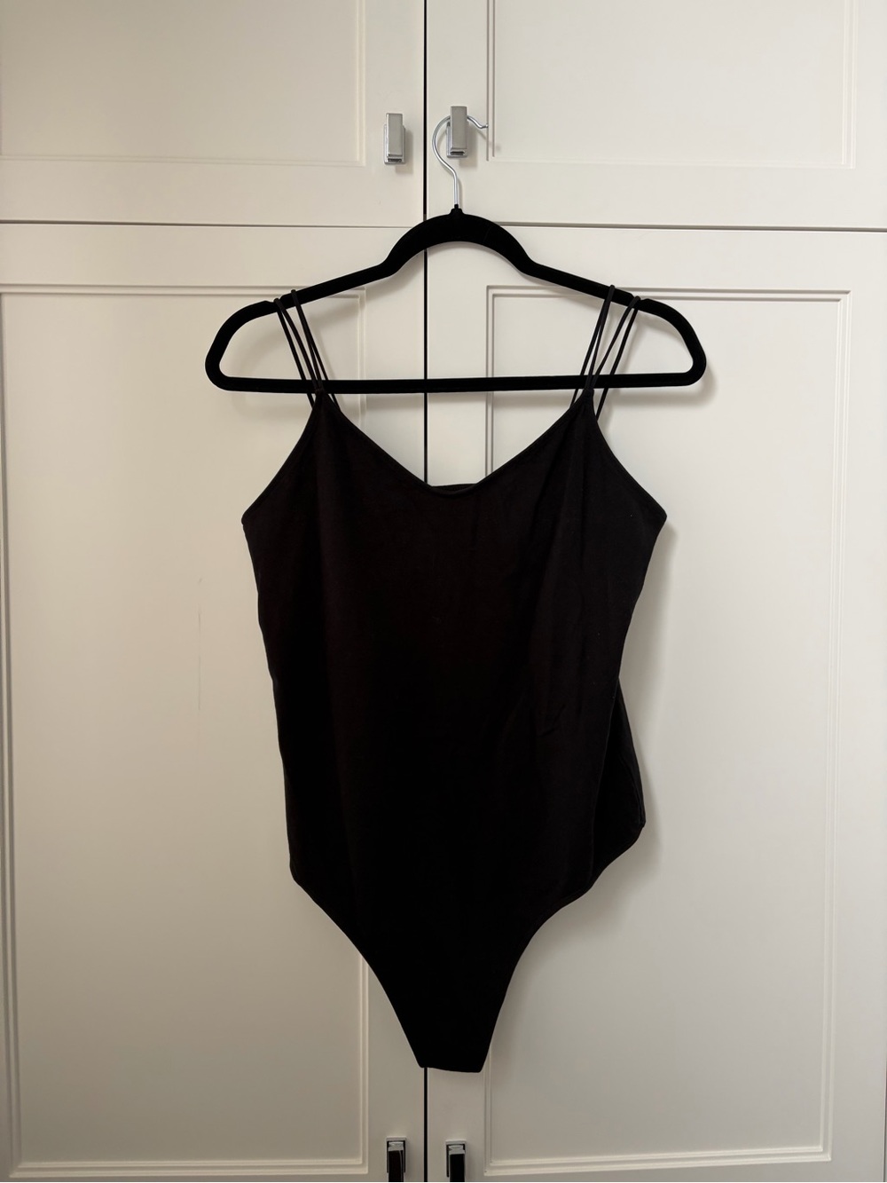 American Eagle Outfitters Black Double-Strap One-Piece Bodysuit